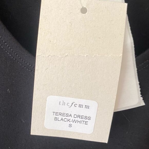 NWT The Femm Teresa Dress Black & White bubble skirt mini tank Revolve S - Picture 7 of 9